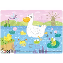 пазл 21 элемент Щенок и котёнок 15х21 см, в рамке