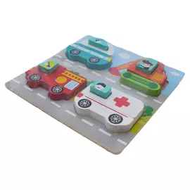 пазл рамка-вкладыш Фигуры 3D 18х18см дерево в асс-те