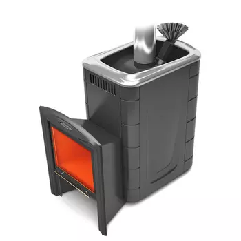 печь банная ТМФ Гейзер 2014 Carbon Витра ЗК антрацит