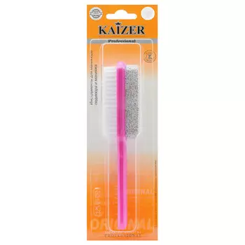 пемза педикюрная KAIZER с щеткой пластик в ассорт.