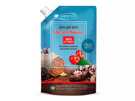 пена для ванны VESTAR Спелая вишня 750мл дой-пак
