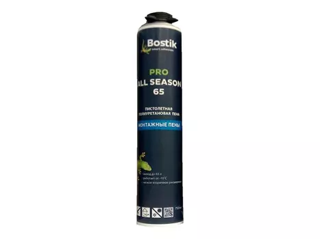 пена монтажная BOSTIK Srandart All Seasons 65 всесезонная 750мл, арт.10221