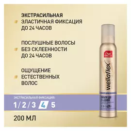 пена WELLAFLEX Объем 2 дня, экста сильная фиксация, 200 мл, синяя