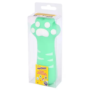 пенал на молнии ЮНЛАНДИЯ Paw 20х7см мятный силикон