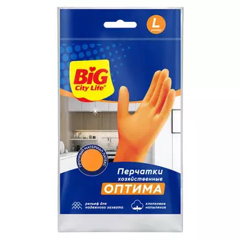 перчатки BIG CITY LIFE Оптима латексные хозяйственные размер L