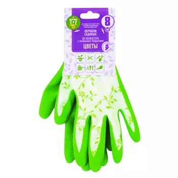 перчатки Цветы латексное покрытие M