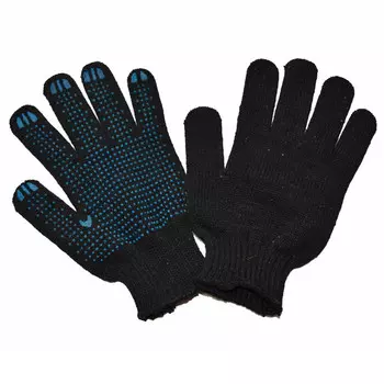 перчатки х/б с ПВХ точка черные