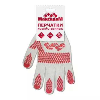 перчатки Максидом с ПВХ белые