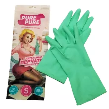 перчатки PURE PURE суперпрочные размер S латекс, с ароматом алое