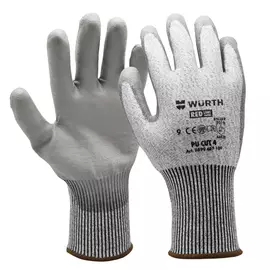 перчатки рабочие противопорезные WURTH серые размер L