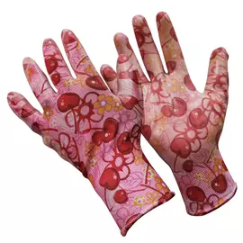 перчатки с нитриловым покрытием Garden Flowers р-р 8 М дизайн в асс-те