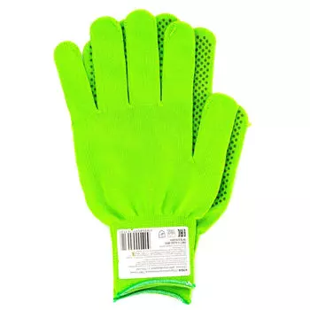 перчатки синтетика ПВХ-точка L изумрудные