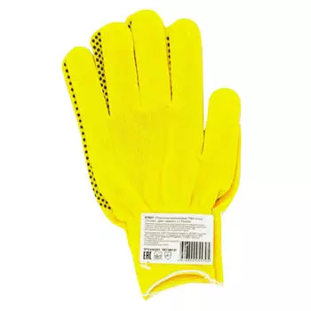 перчатки синтетика ПВХ-точка L жёлтые