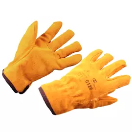 перчатки утепленные спилок/искусственный мех XL желтые