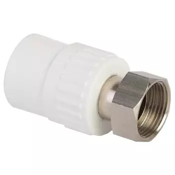 переходник полипропиленовый TEBO 20мм с накидной гайкой 3/4" ВР плоская