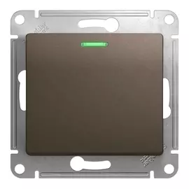 переключатель 1-кл. SCHNEIDER ELECTRIC Glossa с инд. шоколад