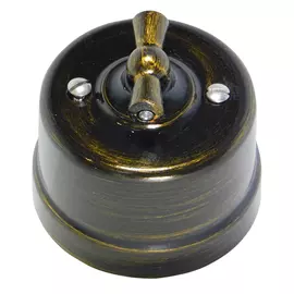 переключатель 1-клавишный BIRONI Лизетта бронза