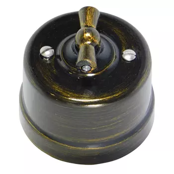 переключатель 1-клавишный BIRONI Лизетта бронза