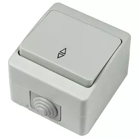 переключатель 1-клавишный GUNSAN IP54 серый