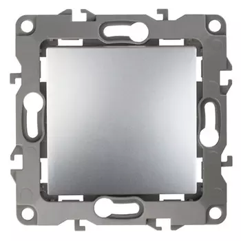 переключатель 1-клавишный ЭРА серия 12 алюминий