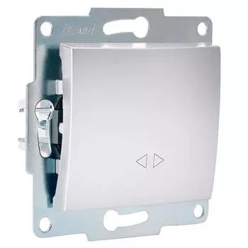 переключатель 1-клавишный LEZARD Karina промежуточный матовое серебро