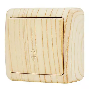 переключатель 1-клавишный LEZARD Viola проходной белёный дуб