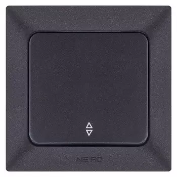 переключатель 1-клавишный NE-AD Aras металлик черный