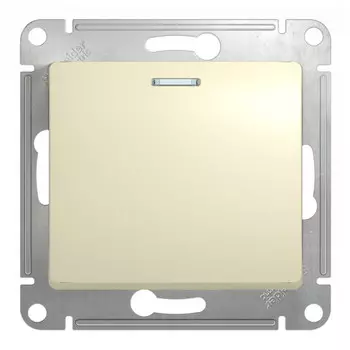 переключатель 1-клавишный SCHNEIDER ELECTRIC Glossa с индикацией бежевый