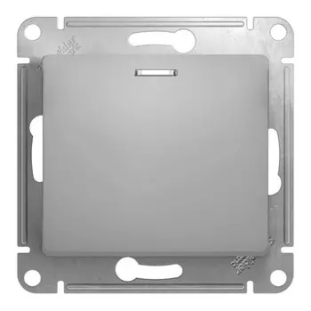 переключатель 1-клавишный SCHNEIDER ELECTRIC Glossa с индикацией алюминий