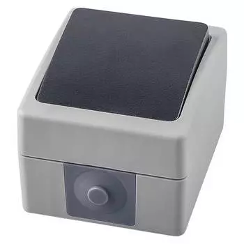 переключатель 1-клавишный STEKKER Велена IP54 10А серый/графит