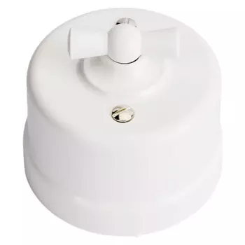 переключатель 1-клавишный (вертушок) BIRONI Лизетта белый