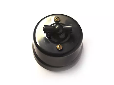 переключатель 1-клавишный (вертушок) BIRONI Лизетта черный