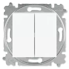 переключатель 2-клавишный ABB Levit белый/ледяной