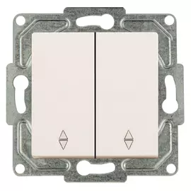 переключатель 2-клавишный GUNSAN Eqona крем