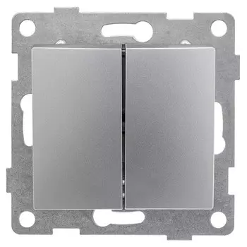 переключатель 2-клавишный GUSI Bravo 10А 250В серебро