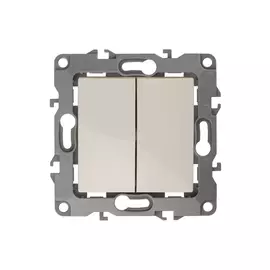 переключатель 2-клавишный ЭРА серия 12 слоновая кость
