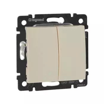 переключатель 2-клавишный LEGRAND Valena IP20 слоновая кость
