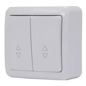 переключатель 2-клавишный LEZARD Viola проходной белый