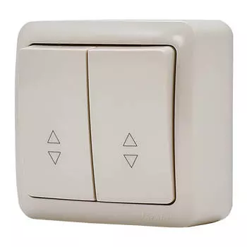 переключатель 2-клавишный LEZARD Viola проходной кремовый