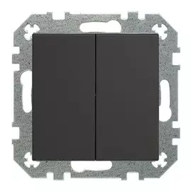 переключатель 2-клавишный LIREGUS Retro пруж.матовый черный