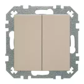 переключатель 2-клавишный LIREGUS Retro пруж.матовый крем