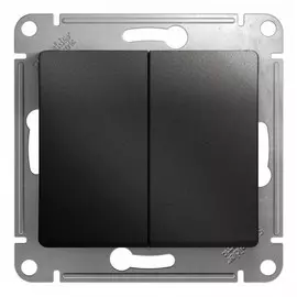 переключатель 2-клавишный SCHNEIDER ELECTRIC Glossa 10А антрацит