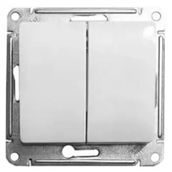 переключатель 2-клавишный SCHNEIDER ELECTRIC Glossa белый