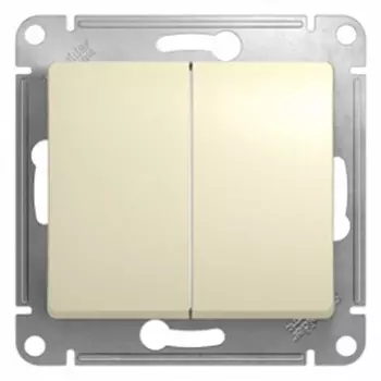 переключатель 2-клавишный SCHNEIDER ELECTRIC Glossa бежевый