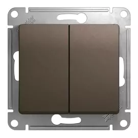 переключатель 2-клавишный SCHNEIDER ELECTRIC Glossa шоколад