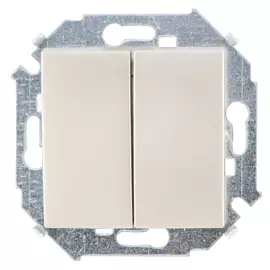 переключатель 2-клавишный SIMON серия 15 шампань