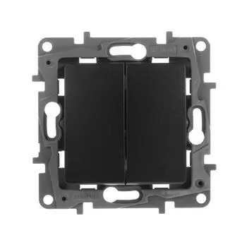 переключатель Legrand Etika 2-клавишный IP20 антрацит