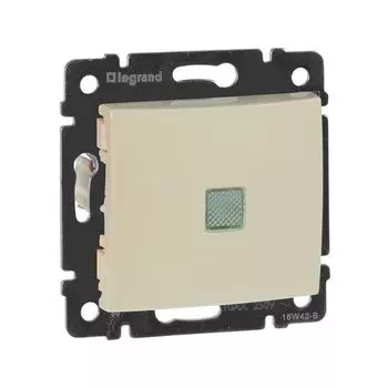 переключатель Legrand Valena 1-клавишный с подсветкой IP20 слоновая кость