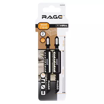 пилки для лобзика по дереву, пластику RAGE by VIRA T101D 2шт