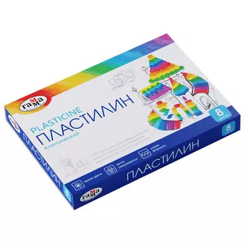 пластилин ГАММА Классический 8цв 160г со стеком